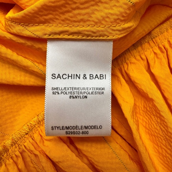 Sachin & Babi Skirt 0 XS Midi Button Front Golden Yellow High Waisted Pinstriped - Picture 8 of 9